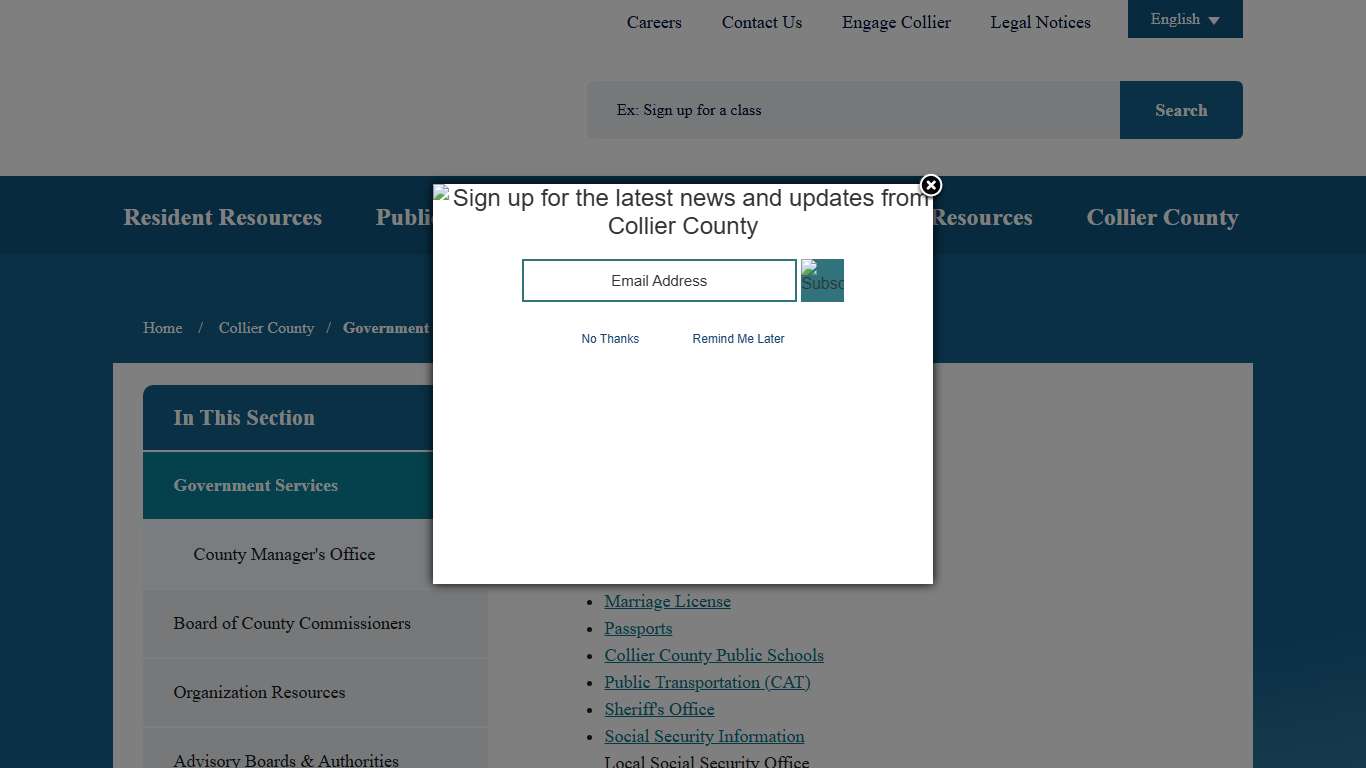 Government Services Collier County, FL